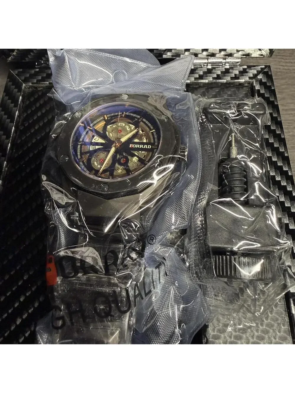 YM10-Oruss Men Watch- 45mm Carbon Fiber
